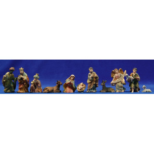Nacimiento con reyes y pastor M2 6 cm resina