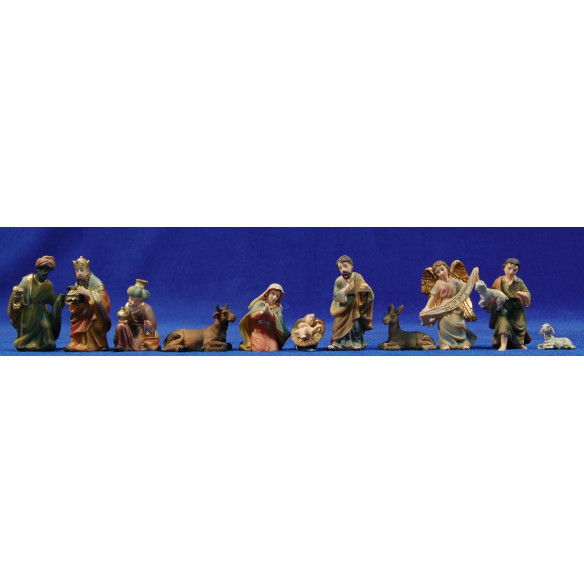 Nacimiento con reyes y pastor M2 6 cm resina