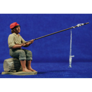 Pescador catalán 12 cm barro pintado Delgado