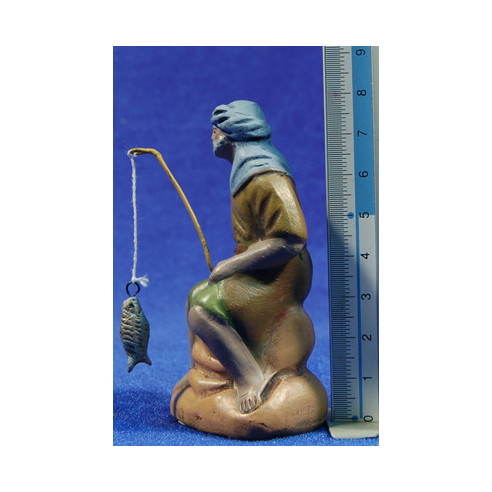Pescador 7 cm barro pintado Figuralia