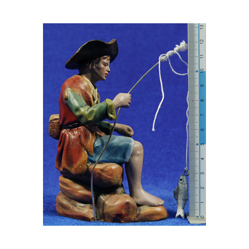 Pescador 16 cm barro pintado Figuralia