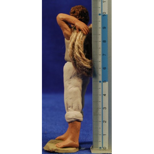 Pescatore marinaio con corda 12 cm terracotta dipinte Delgado