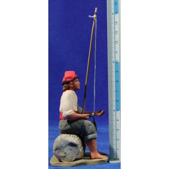 Pescador catalán 12 cm barro pintado Delgado