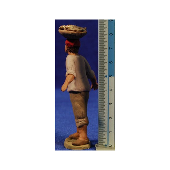 Pescador catalán con zafata en la cabeza 8 cm barro pintado Delgado