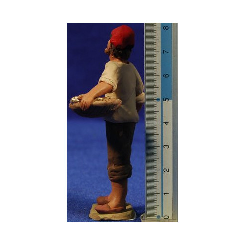Pescador catalán con zafata al lado 8 cm barro pintado Delgado