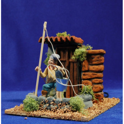 Pescatore 9 cm terracotta movimento