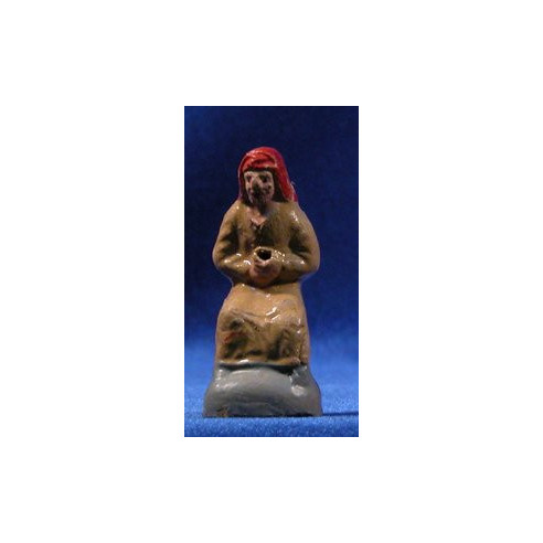 Pescador 7 cm barro pintado