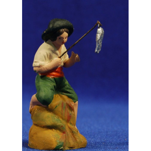 Pescatore 8 cm terracotta dipinte