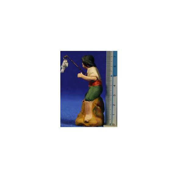 Pescatore 8 cm terracotta dipinte