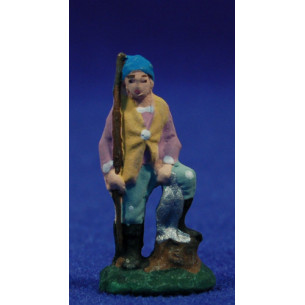 Pescador 3 cm barro pintado