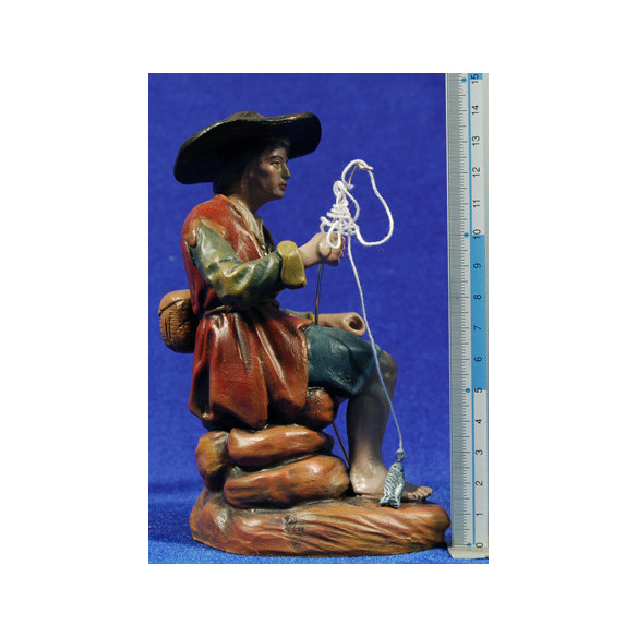 Pescador 18 cm barro pintado Figuralia