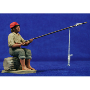 Pescador catalán 12 cm barro pintado Delgado