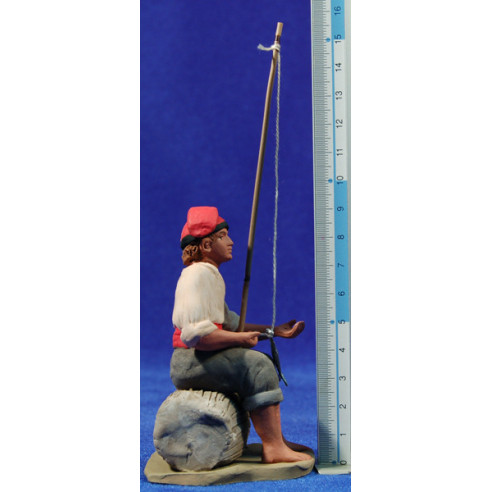 Pescador catalán 12 cm barro pintado Delgado