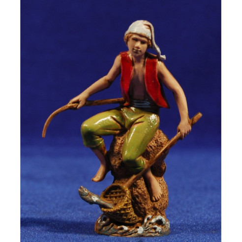 Pescador assegut 10 cm plàstic Moranduzzo - Landi estil 700