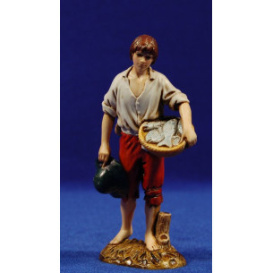 Pescatore in piedi con barretto 12-13  cm plastica Moranduzzo - Landi stile 700