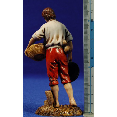 Pescador dret amb barret 12-13  cm plàstic Moranduzzo - Landi estil 700