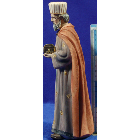 Nacimiento con reyes y pastor 24 cm resina