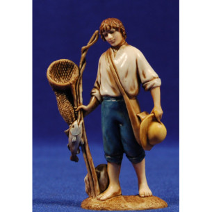Pescador dret amb barret 10 cm plàstic Moranduzzo - Landi estil 700