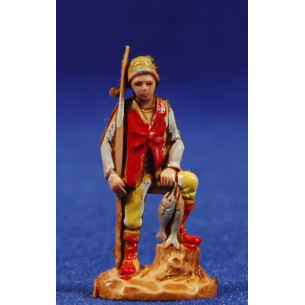 Fisherman standing 3,5 cm plastic Moranduzzo - Landi 700 style