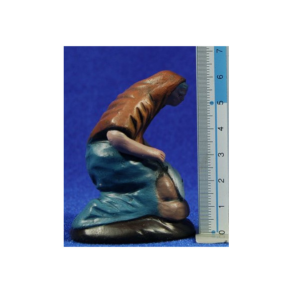 Pastora lavandera 7 cm barro pintado Figuralia