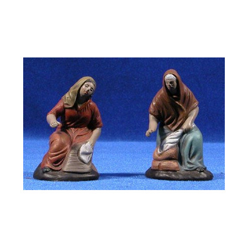 Pastora lavandera 9 cm barro pintado Figuralia