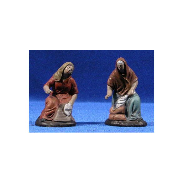 Pastora lavandera 9 cm barro pintado Figuralia