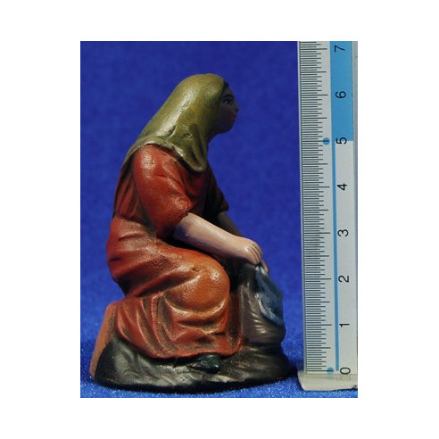 Pastora lavandera 9 cm barro pintado Figuralia