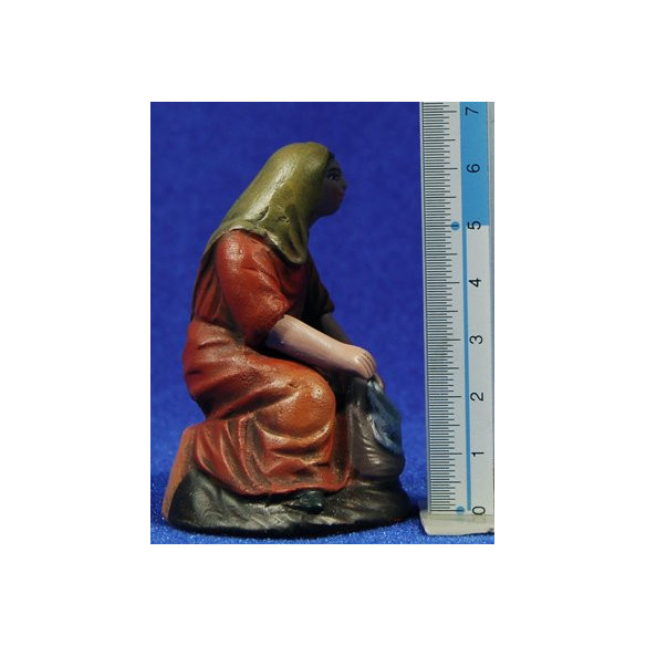 Pastora lavandera 9 cm barro pintado Figuralia