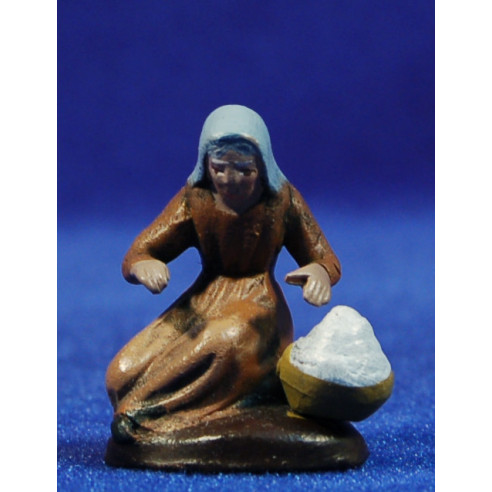 Pastora lavandera 5 cm barro pintado Figuralia