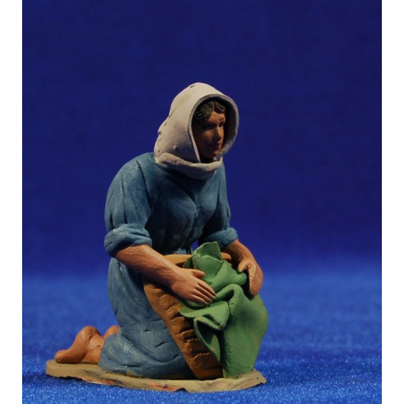 Pastora lavandera 8 cm barro pintado Delgado