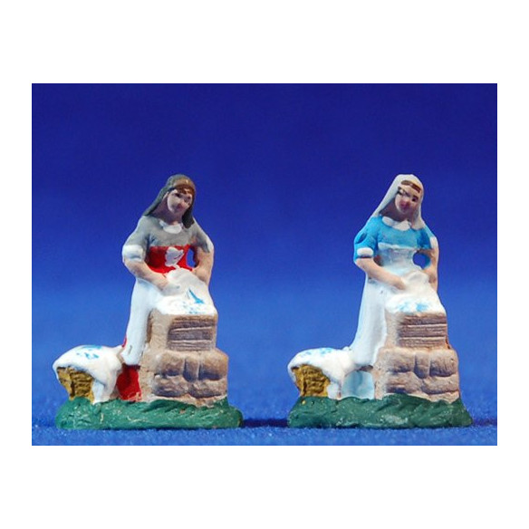 Pastora lavandera 3 cm barro pintado