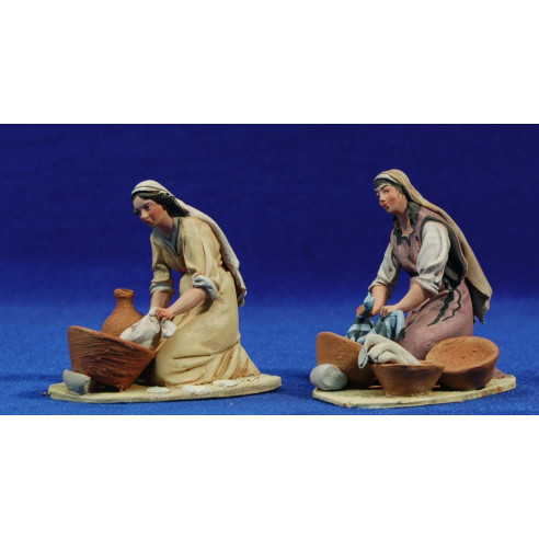 Lavandera 10 cm barro pintado De Francesco