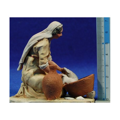 Lavandera 10 cm barro pintado De Francesco