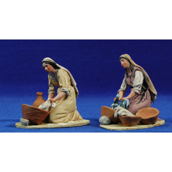 Lavandera 10 cm barro pintado De Francesco