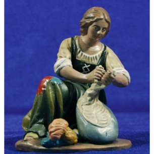 Pastora lavandaia 18 cm terracotta dipinte Figuralia