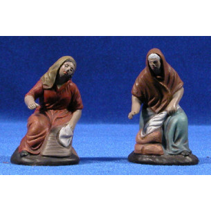 Pastora lavandera 9 cm barro pintado Figuralia