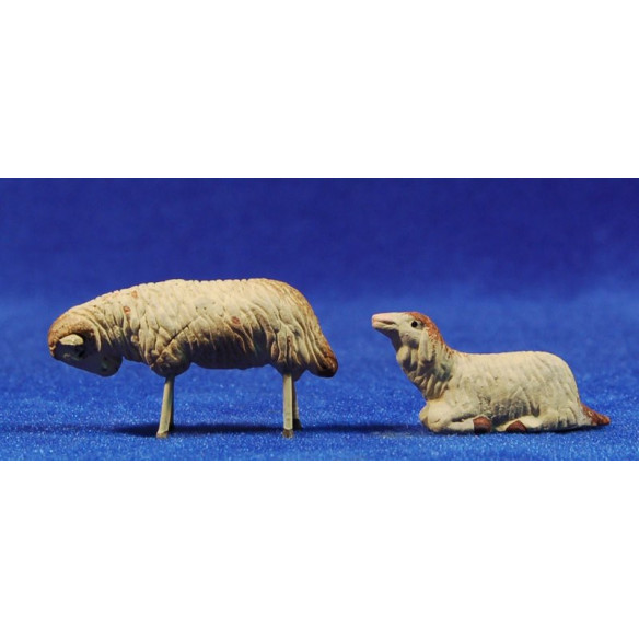 Lamb 6 cm clay painted