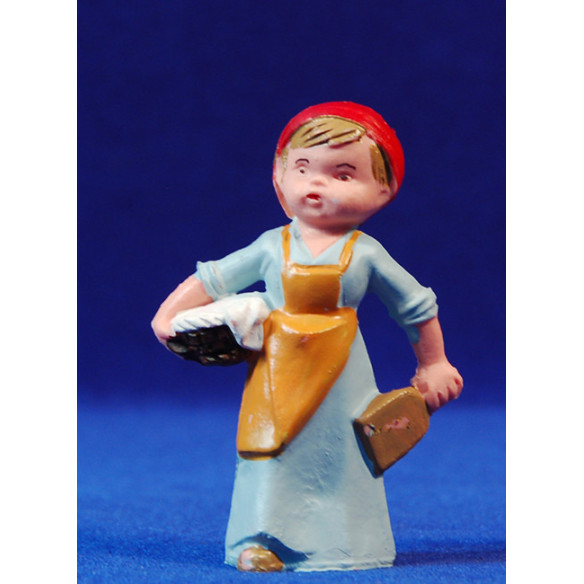Pastora lavandaia con pala 8 cm plastica moderno Belenes Puig
