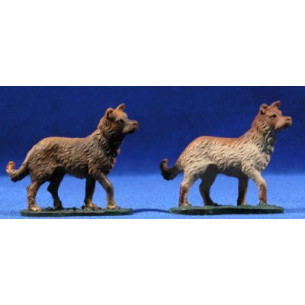 Perro 11 cm barro pintado