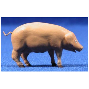 Cerdo 11 cm barro pintado