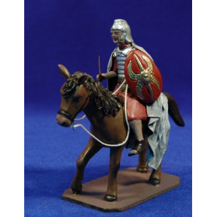 Romano con cavallo 10 cm terracotta dipinte Figuralia
