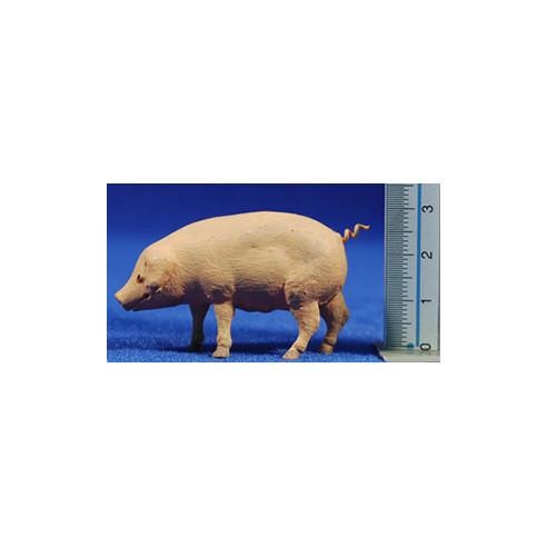 Cerdo 11 cm barro pintado