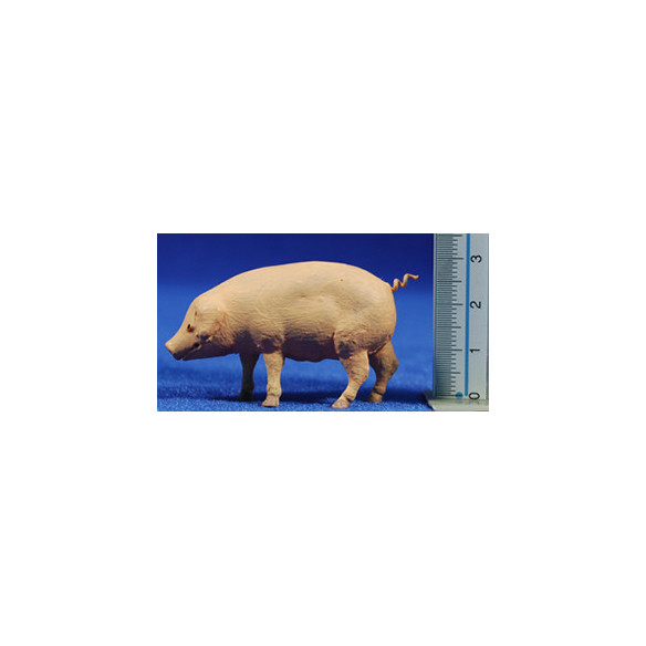 Cerdo 11 cm barro pintado