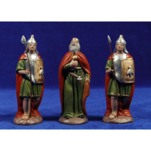 Herod and two roman soldiers 12 cm clay painted Figuralia