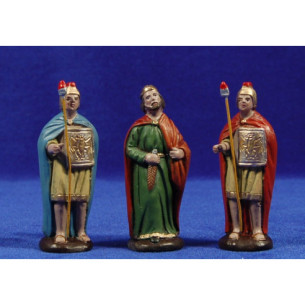 Herod and two roman soldiers 7 cm clay painted Figuralia