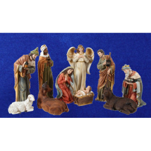Natività con i re magi e pastore 60 cm resina