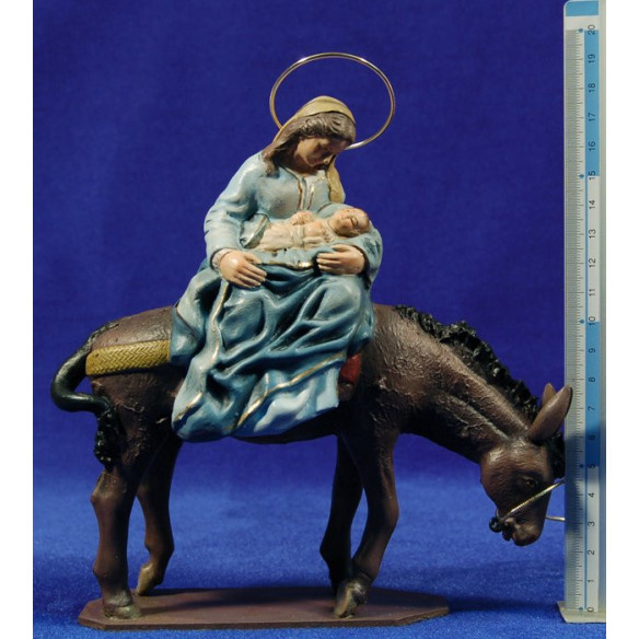 Huida a Egipto 16 cm barro pintado Figuralia