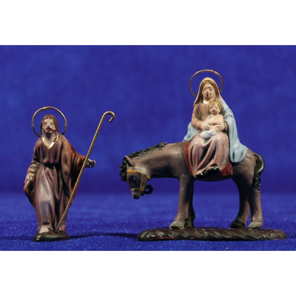 Huida a Egipto 5 cm barro pintado Figuralia