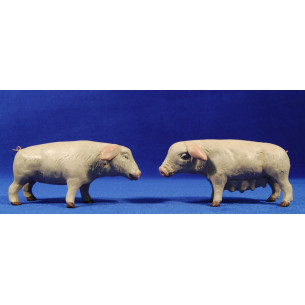 Maiale 18 cm terracotta dipinte Figuralia