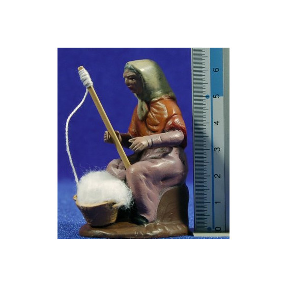 Hilandera 7 cm barro pintado Figuralia
